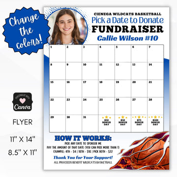 cash calendar fundraiser template